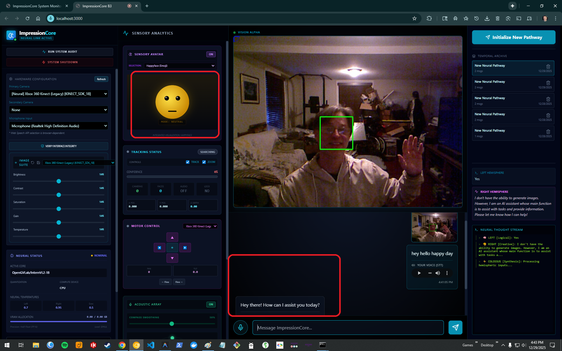ImpressionCore Avatar Conversational Response and Prosody